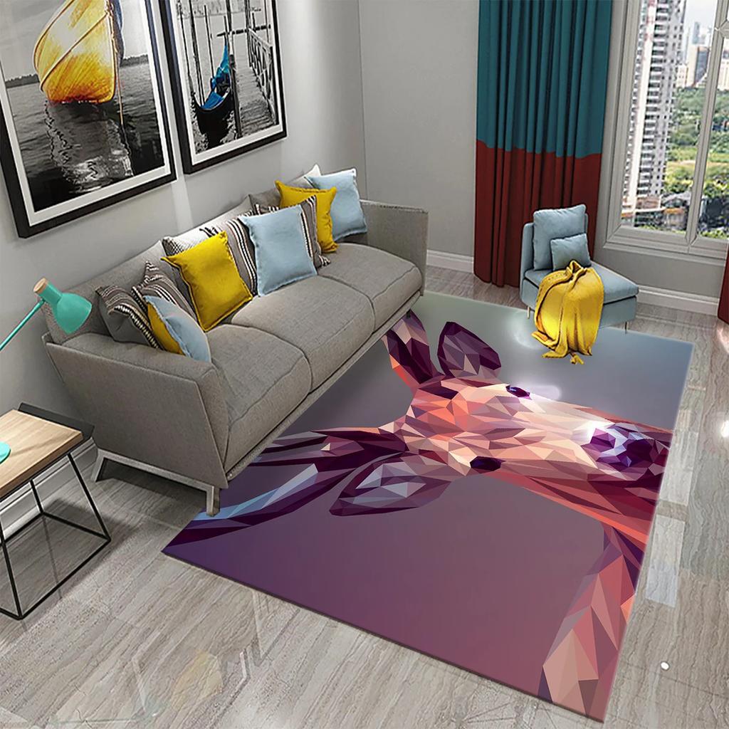 Animal Dog Carpet Abstract Geometric Puppy Rug Pet Wildlife Rugs for Adults Teens Kids Bedroom Living Room Large Area Floor Mat