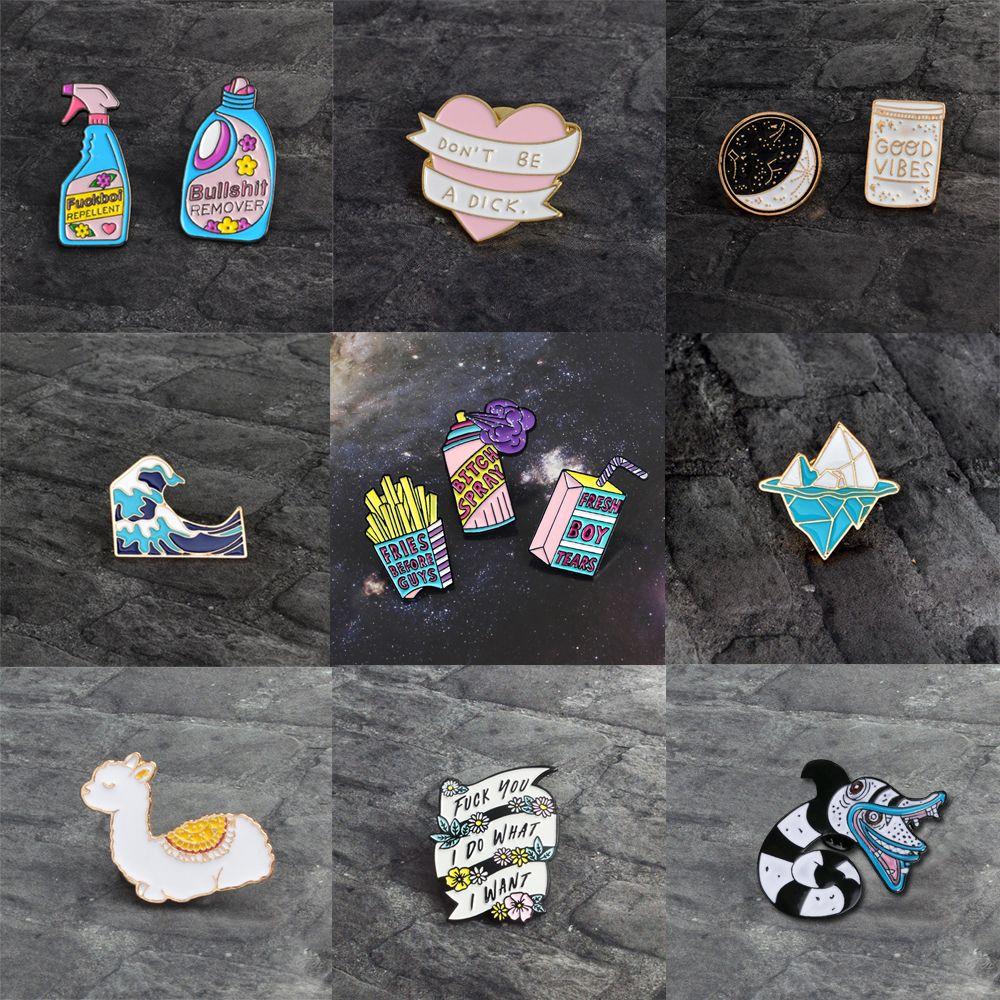 

Рюкзак с волнами, аксессуары для сумок, аксессуары из альпаки, кота, змеи, джинсовые джинсы, значок, эмалированные булавки, коллекция брошей