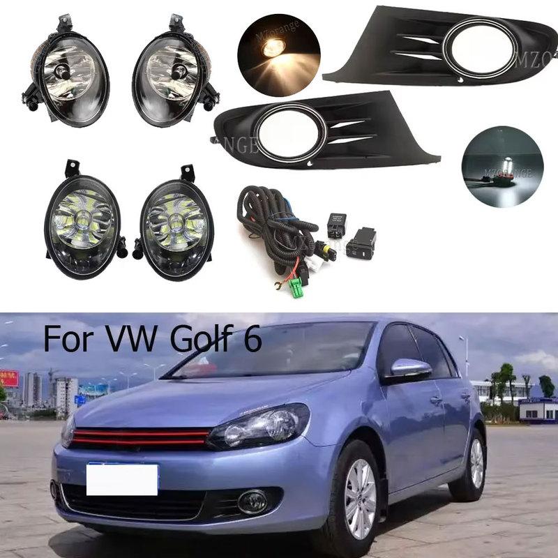 for VW MK6 Golf 6 IV Cabriolet LED Fog Lights Fog Lamp Cover Grill Bezel Frame Halogen Driving Lamps Headlight CAR ACCESSORIES