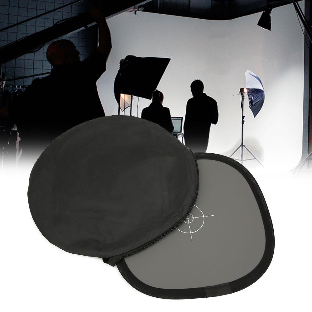 30cm Portable 18percent  Gray White Balancing Card Double Sides Focusing Board Reflector Plate for Digital SLR Camera
