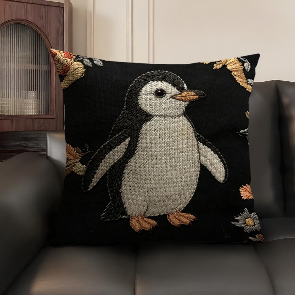 2D Scream Animals Retro Cushion Cover Natural Linen Organic Fabric Double-Sided Printing Sofa Home Decor Gift Pillow Case