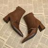 Pointed Toe Women's Ankle Boots High Heels Elegant Shoes Fashion Chunky Woman Winter Boots Dress Retro Pumps 2025 Female Zapatos