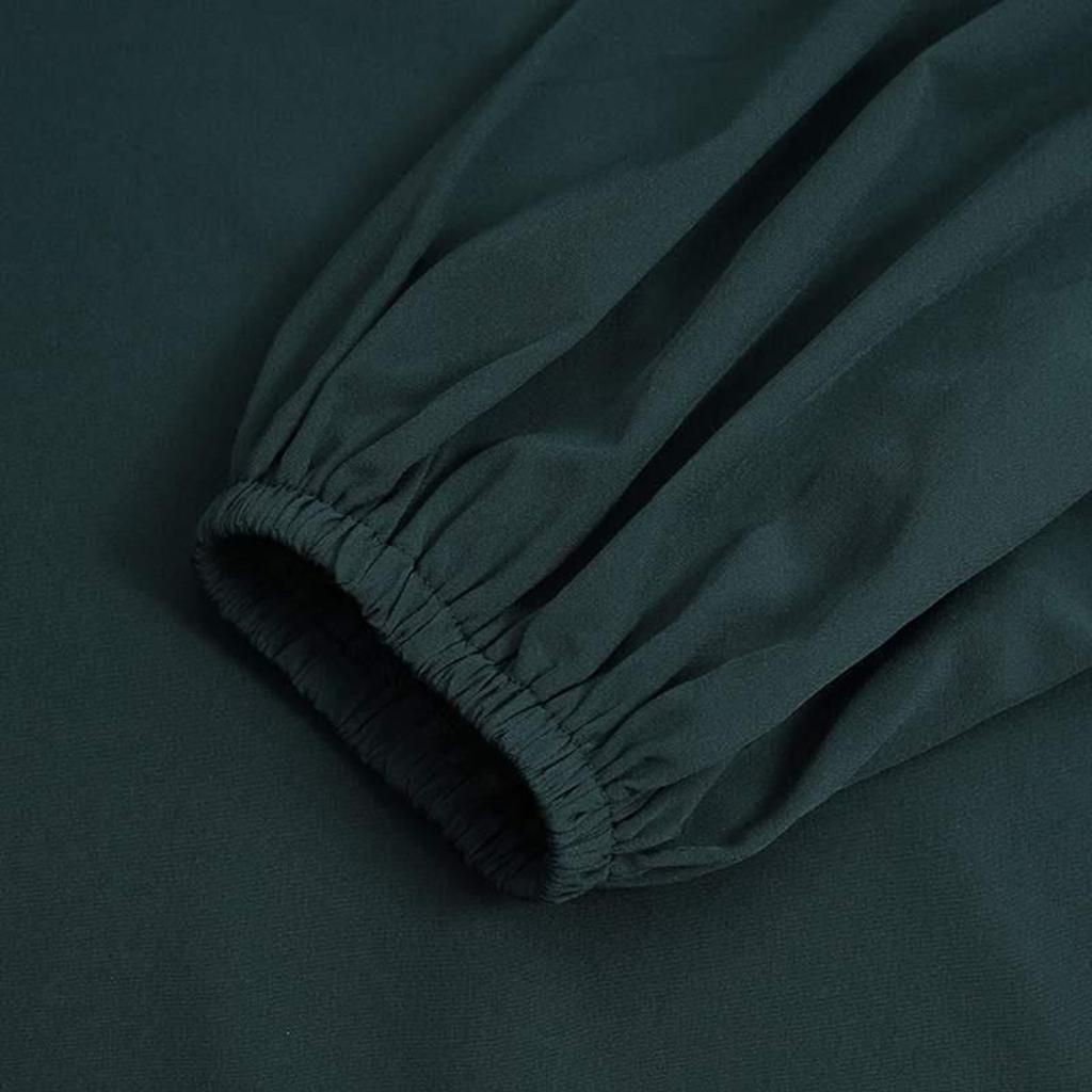 Muslim New Women's Solid Color Fashion Casual Long Sleeve Ruffle Dresses