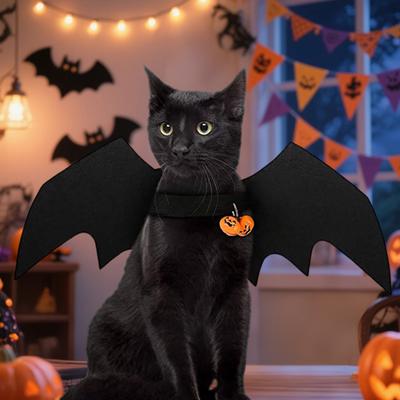 Asas de Morcego para Gato Fantasia de Halloween para Animais de Estimação Adereço de Fotografia Cosplay Asas de Morcego Pretas para Gatos e Cães Acessório para Fantasia de Festa de Halloween