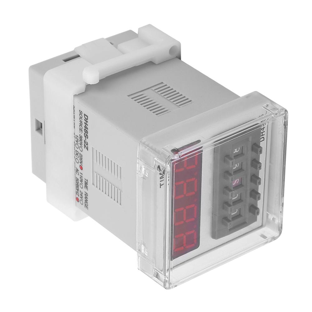 48S-2  Digital Display Time Relay with LED Display, Spring Push Button, Copper Wire, for Industrial Automation