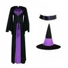 Adult Halloween Ladies Classic Purple Witch Fancy Dress Costume & Hat Accessory