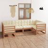 Day and Night - Day and Night Garden Furniture Set 6 Pieces Honey Brown Pine Wood Cushions