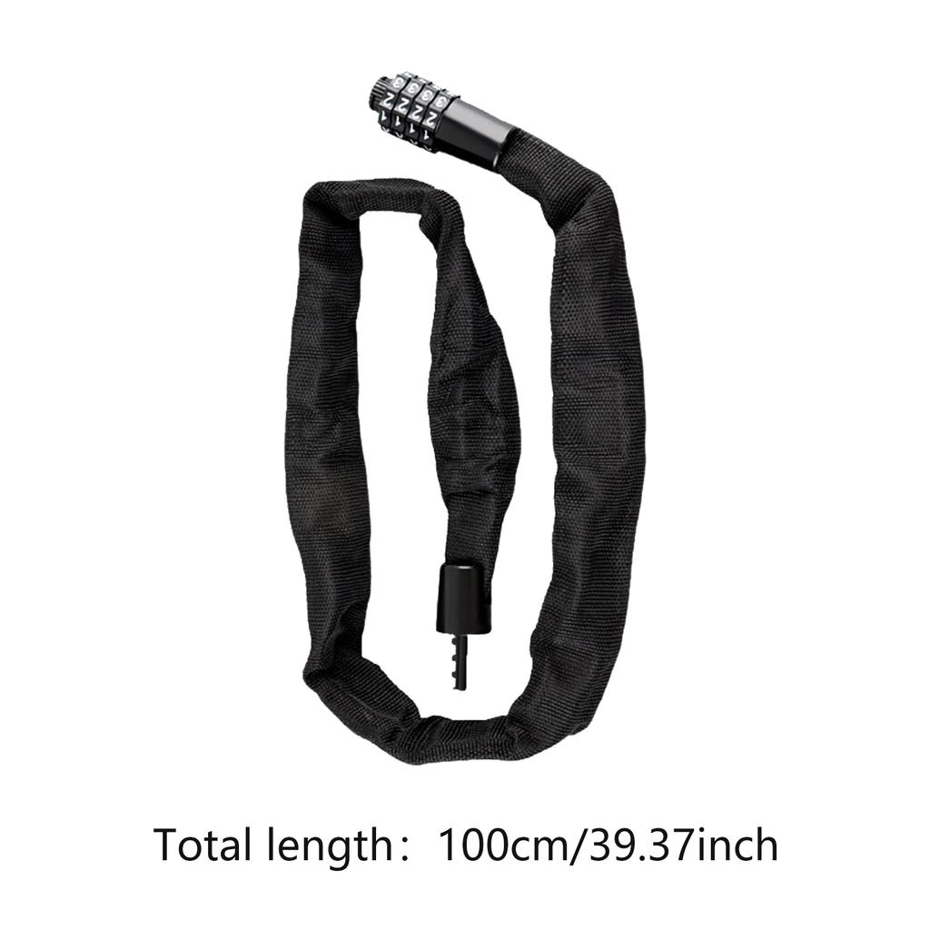 Diebstahlsicheres Fahrradkettenschloss mit Zahlenkombination Universal Diebstahlsichere Lange Fahrradschlosskette für Skateboard 80/100/120cm