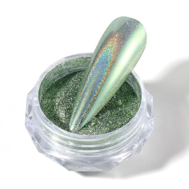 Metall Nagel Spiegel Glitter Pulver Gel Polnisch Reiben Staub Glänzend Gold Silber Feine Chrom Flocken Pigment DIY Zubehör Dekor