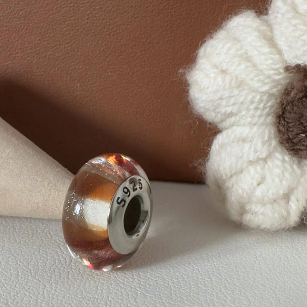 Colorful copper Mini Murano Glass Bead Charms Charm Fits Authentic Bracelets Blue Faceted Murano for Women Necklaces Jewellery