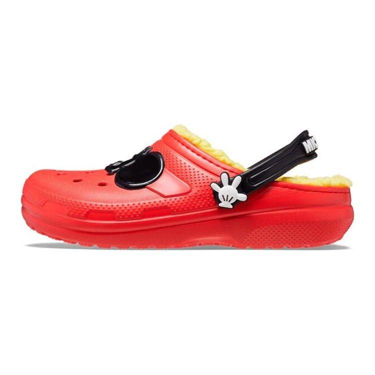 Crocs Classic Disney Mickey Comfortable Versatile Non-Slip Durable Sandals Kids Sandals Red Black 208027-063