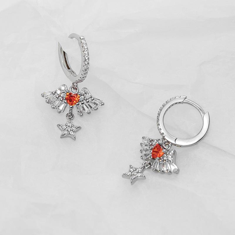 

Серьги-пусеты из серебра 925 пробы Banyan Tree Ангел и Звезда любви для женщин ES1953 белого золота