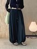 Johnature Minimalist Elastic Drawstring Pleated Casual Pants Summer Comfortable Loose Relaxed Jogger Pants For Women