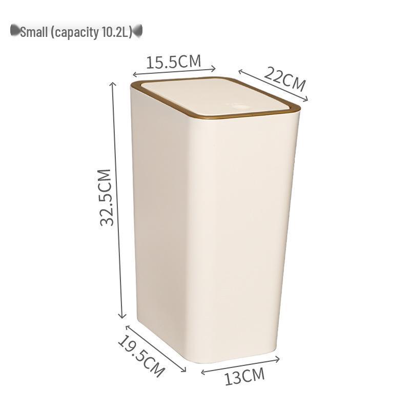 Press-Type Large Capacity Trash Can with Lid for Living Room, Kitchen, Bathroom, or Toilet - Hands-Free Operation