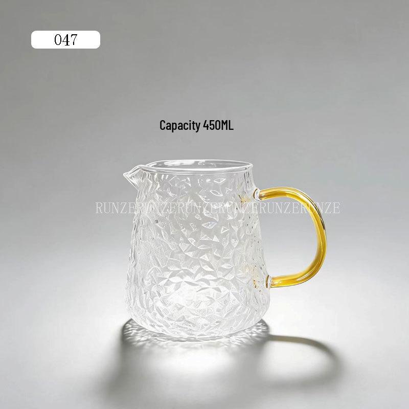 Thickened Borosilicate Glass Tea Set: Heat-Resistant Hammer Pattern Gong Dao Bei