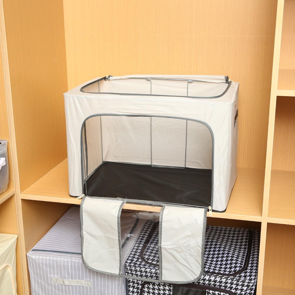 Steel Frame Oxford Cloth Foldable Storage Box - Moisture-Proof, Large Capacity for Clothes & Home Organization