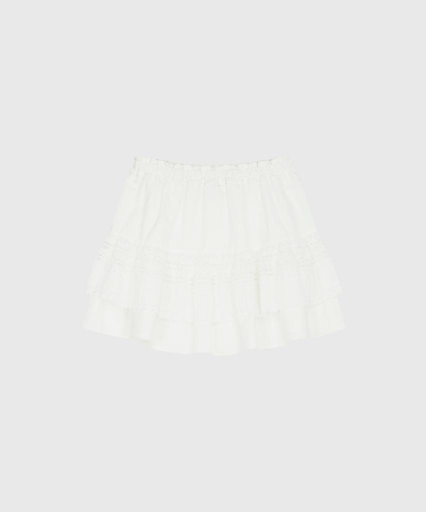 Lugkaeseuteu Lulu Shirring Banding Skirt_Ivory
