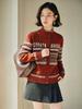Women's Retro Fair Isle Wool Cardigan Sweater - Thick Knit, Stand Collar
