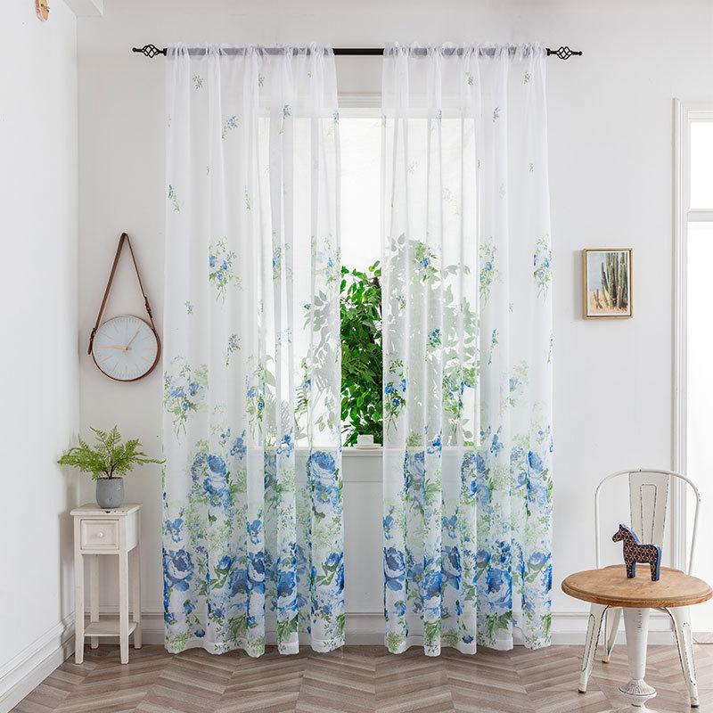2026 Curtains, Gauze Curtains, Bedroom Translucent Decorative Curtains, Pole Piercing Sheer Curtain