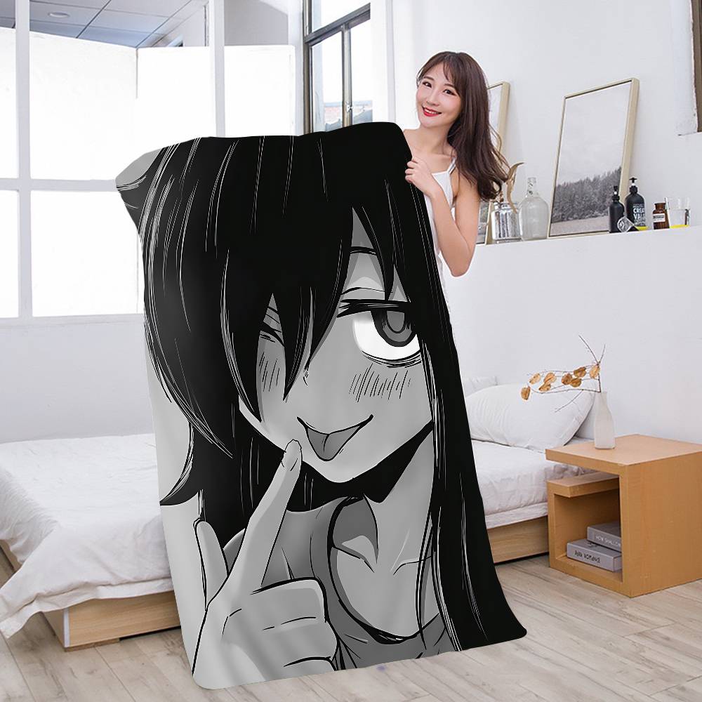 Anime Watamote Kuroki Tomoko Anime Beach Swimming Towel Soft Absorbent Washcloth Children's Gifts For Kids Travel Camping Gym