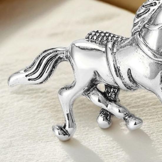 Yousheng Two Horse Brooch Pin Women Men Alloy Enamel Horse Lapel Pin Animal Sweater Dress Suit Clothing Accessories Jewelry Gift