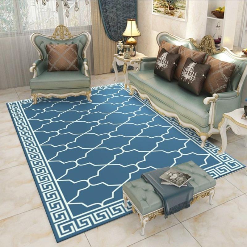 

Modern Minimalist Lines Living Room Coffee Table Mat Fashion Ins Style Household Large Area Geometric Rug Bedroom Bedside Carpet 40x60cm