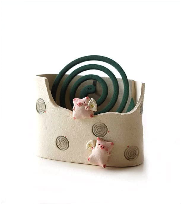 Stylish mosquito coil holder, ceramic, pig design