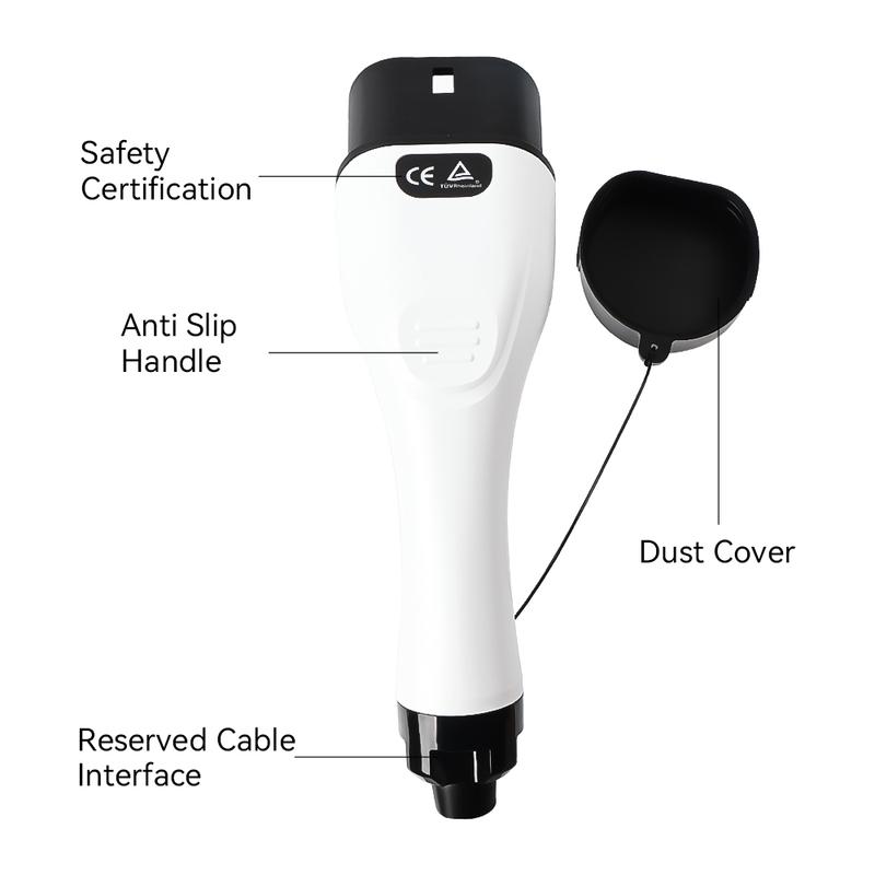 32A Type 2 EV Charger Plug 1Phase 7KW IEC 62196 Socket Electric Car Charging Gun Head Copper Alloy Silver Plating IP55