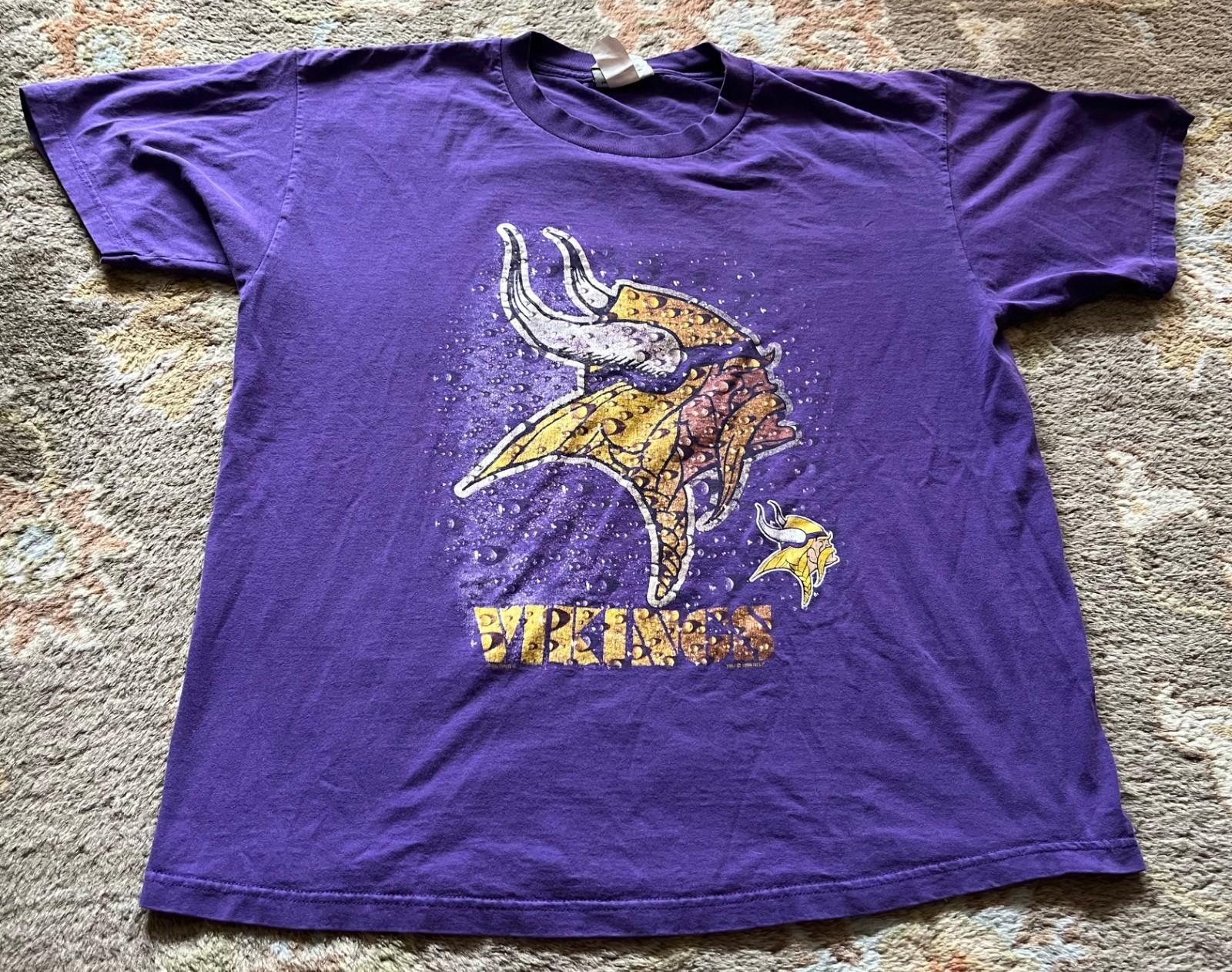 RARE 1998 MINNESOTA VIKINGS Purple NFL Football T-Shirt Size: XL M