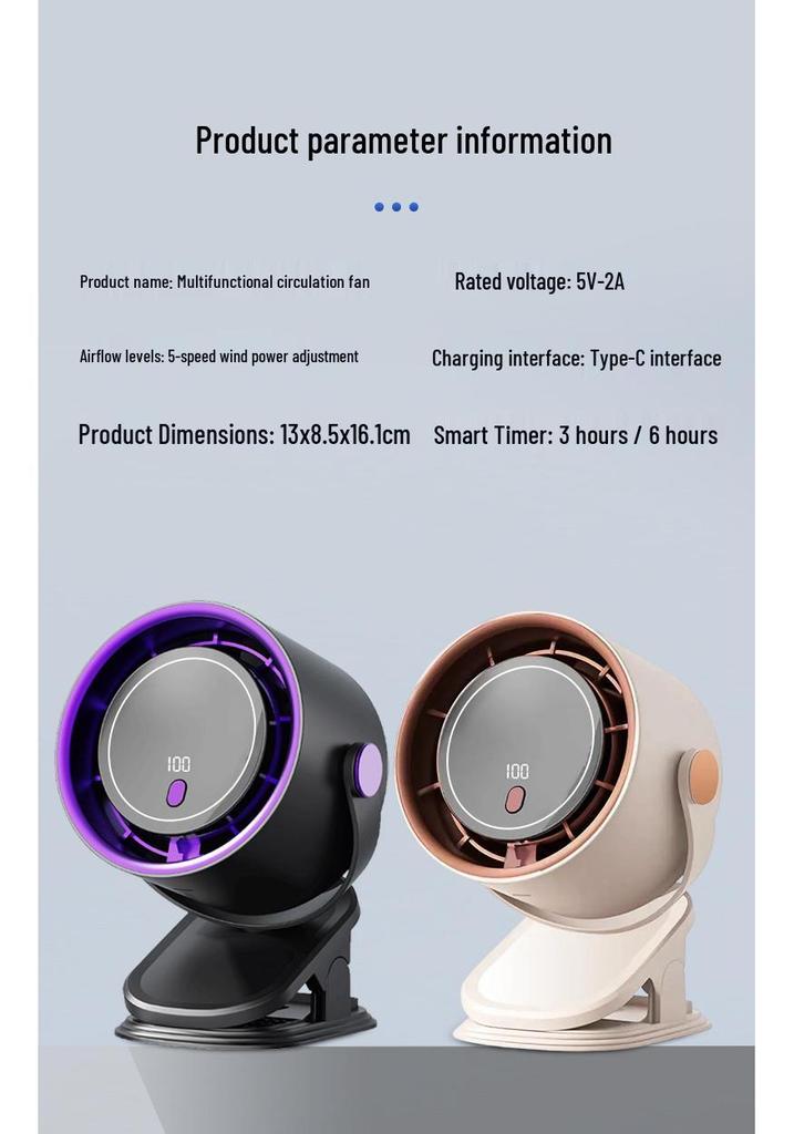 Portable High-Speed Leafless Smart Fan with Digital Display