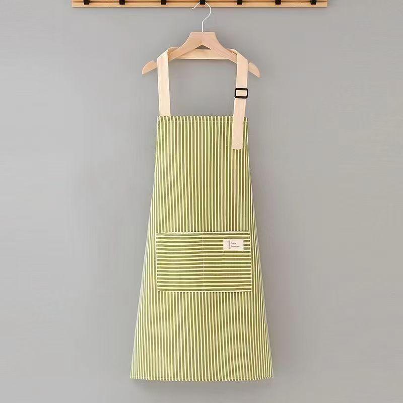 Japanese Style Sleeveless Cotton Linen Apron - Women s Stain-Resistant, Stylish, Breathable, Adjustable for Autumn/Summer. зелёный