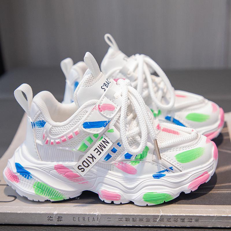 

Girls shoes mesh breathable sneakers spring and summer new children s casual running shoes campus middle and old children s dad shoes 31