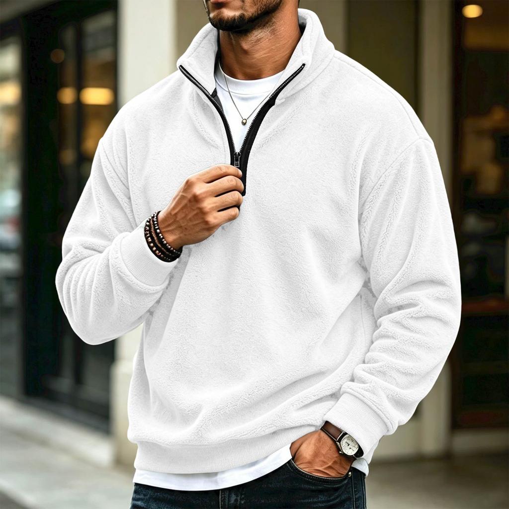 Men's Casual Quarter-Zip Long Sleeve Sweatshirt