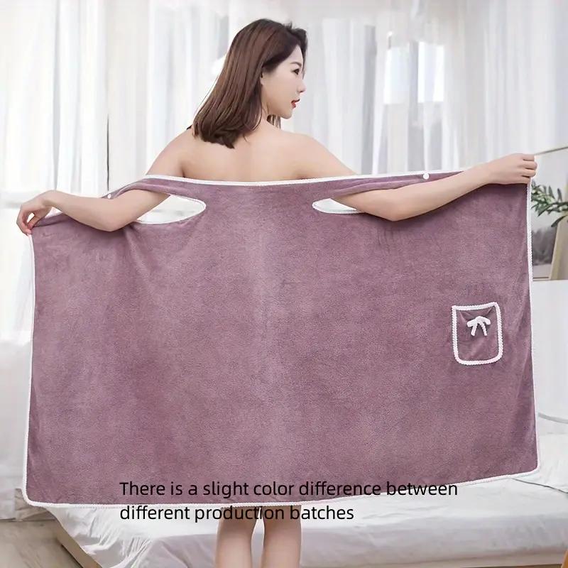 1pc Wearable Bath Towel Bowknot Coral Velvet Bath Skirt For Adults Water Absorption Quick Drying Bath Towel No Hair Loss Bath Su