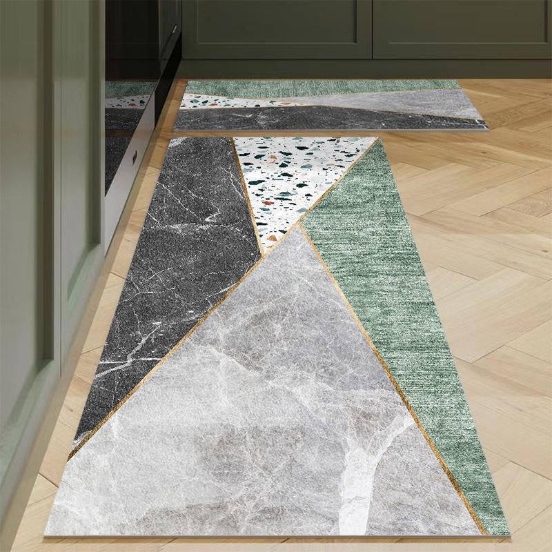 Anti Fatigue Kitchen Rugs, OneHouse Marble Print Waterproof Non-Slip Thick Cushioned Kitchen Mat Heavy Duty Comfort Standing Mat for Kitchen
