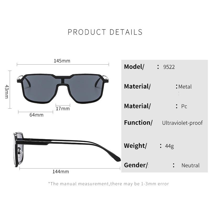 Punk Style One-piece Sunglasses For Men And Women Large Frame Polygonal Trendy Fashion Sunglasses