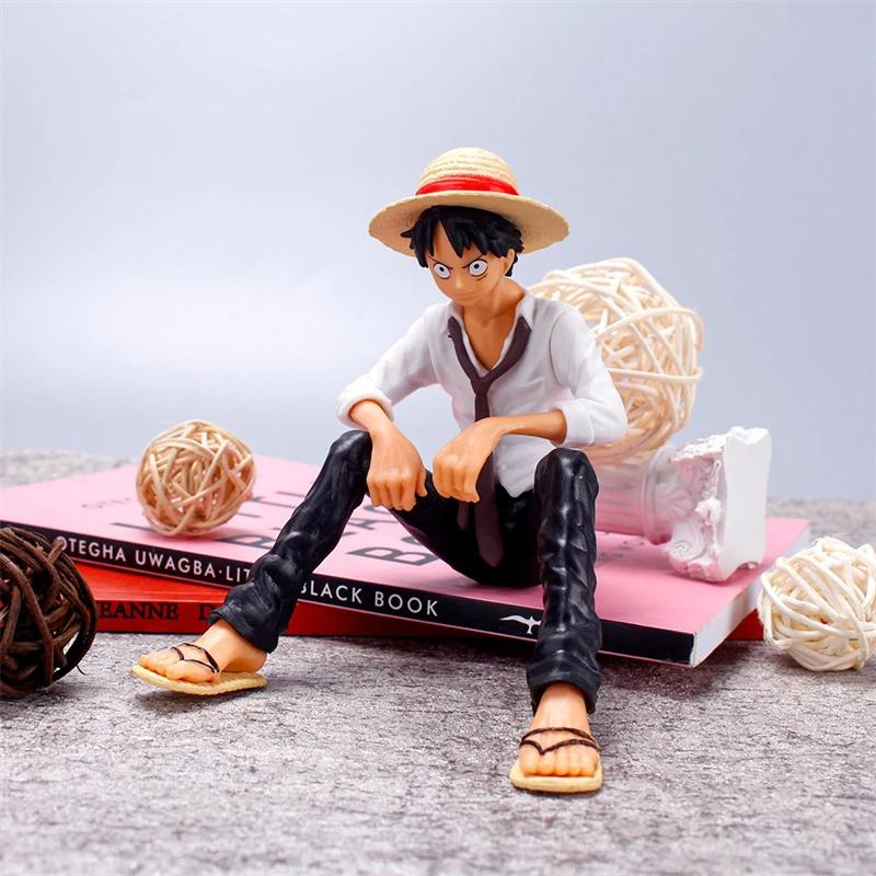 12cm One Piece Anime Figurka Luffy Sedící Pozice Akční Figurka Kolekce PVC Model Socha Figurka Hračka pro panenku k narozeninám
