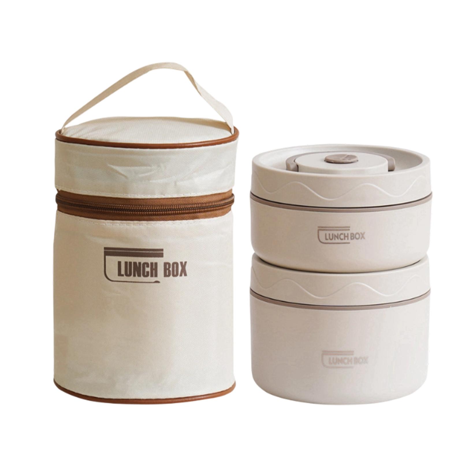 Thermal Lunch Box Bento Box Portable Insulated Lunch Container Stackable Leakproof Stainless Steel Food Container