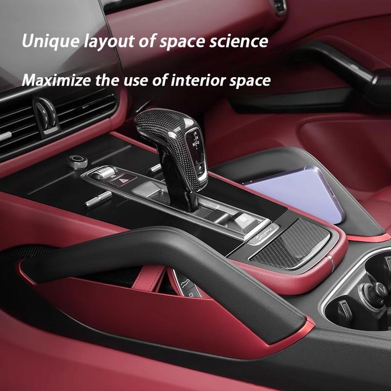 For Porsche Cayenne 2018 2019 2020 2021 2022 2023 2024 Car Center Console Gap Storage Box Phone Key Auto Armrest Organizer