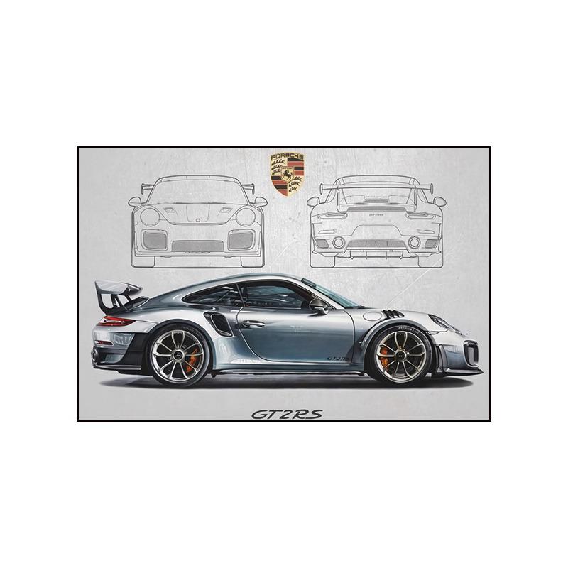 Pittura su Tela Poster a Tema Auto Pittura Decorativa Soggiorno Camera da Letto Stanza E-sport Murale da Corsa Supercar GTR