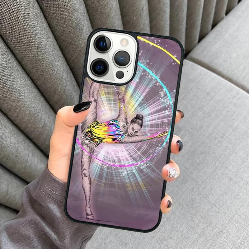 Love Gymnastics Silhouette Sports Phone Case For iPhone 17 Air 16 16e 15 13 14 Pro Max 11 12 Plus 2022 MAX Cover