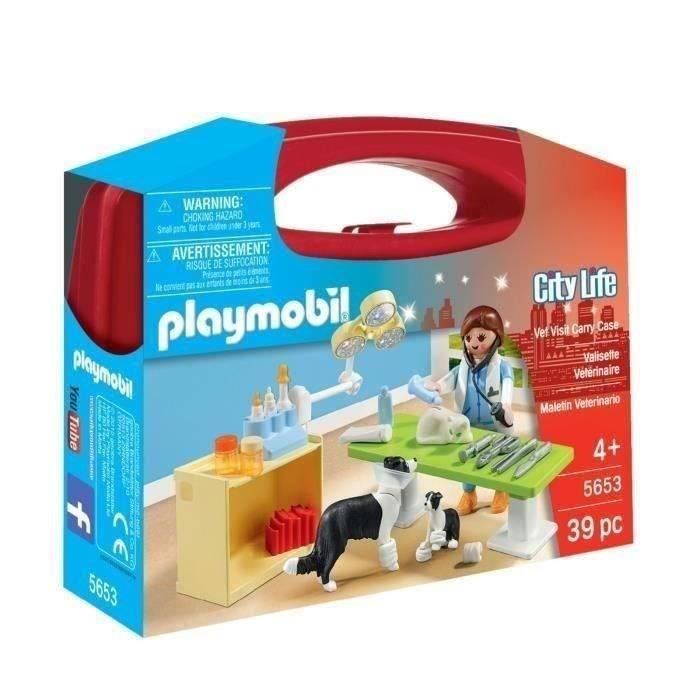 PLAYMOBIL 5653 Valisette Vétérinaire, City Life, Soin des animaux, Jeu de rôle créatif, 39 pieces, Des 4 ans
