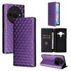 Cubic Grid Texture Flip Leather Phone Case