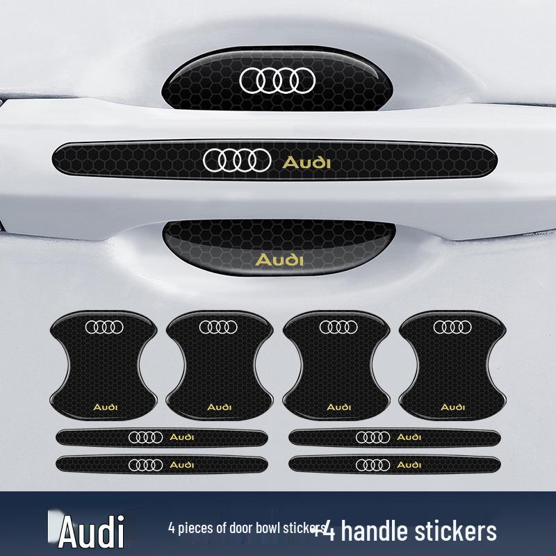 

Защитная светоотражающая ромбовидная наклейка на дверную ручку автомобиля - Защита от столкновений и царапин, Черная 4 handle strips