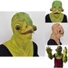 Halloweenská strašidelná maska zelené ryby s drápy pro cosplay a kostýmové večírky
