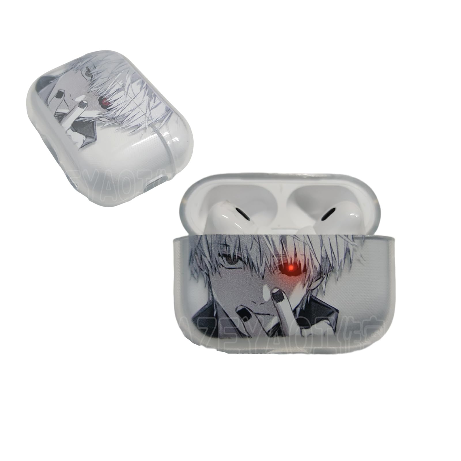 

[SDCADQ] Товари з Ken Kaneki Чохол для AirPods Стиль Манги Tokyo Ghoul Чохол для Навушників Міні-Коробка Сумісний з Кілька Моделей 1/2/3/4 Pro Сумісний із Зарядкою