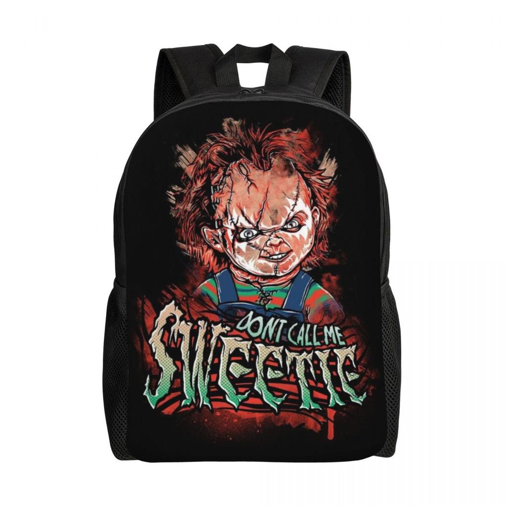 Bride Of Chucky Laptop Rucksack Herren Damen Mode Schultasche für Schüler Studenten Killerpuppe Chucky Taschen