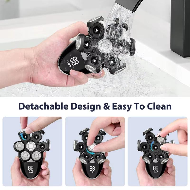 Electric Shaver 7-Head Floating Cutter Head Base USB Charging Portable Beard Trimmer Shaving Machine Man Electric Man shaver