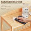 Kitchen Cart Rolling Cart with 3 Levels, Serving Cart with Storage Kitchen Shelf on Casters, for Kitchen Bathroom Office Natural Wood