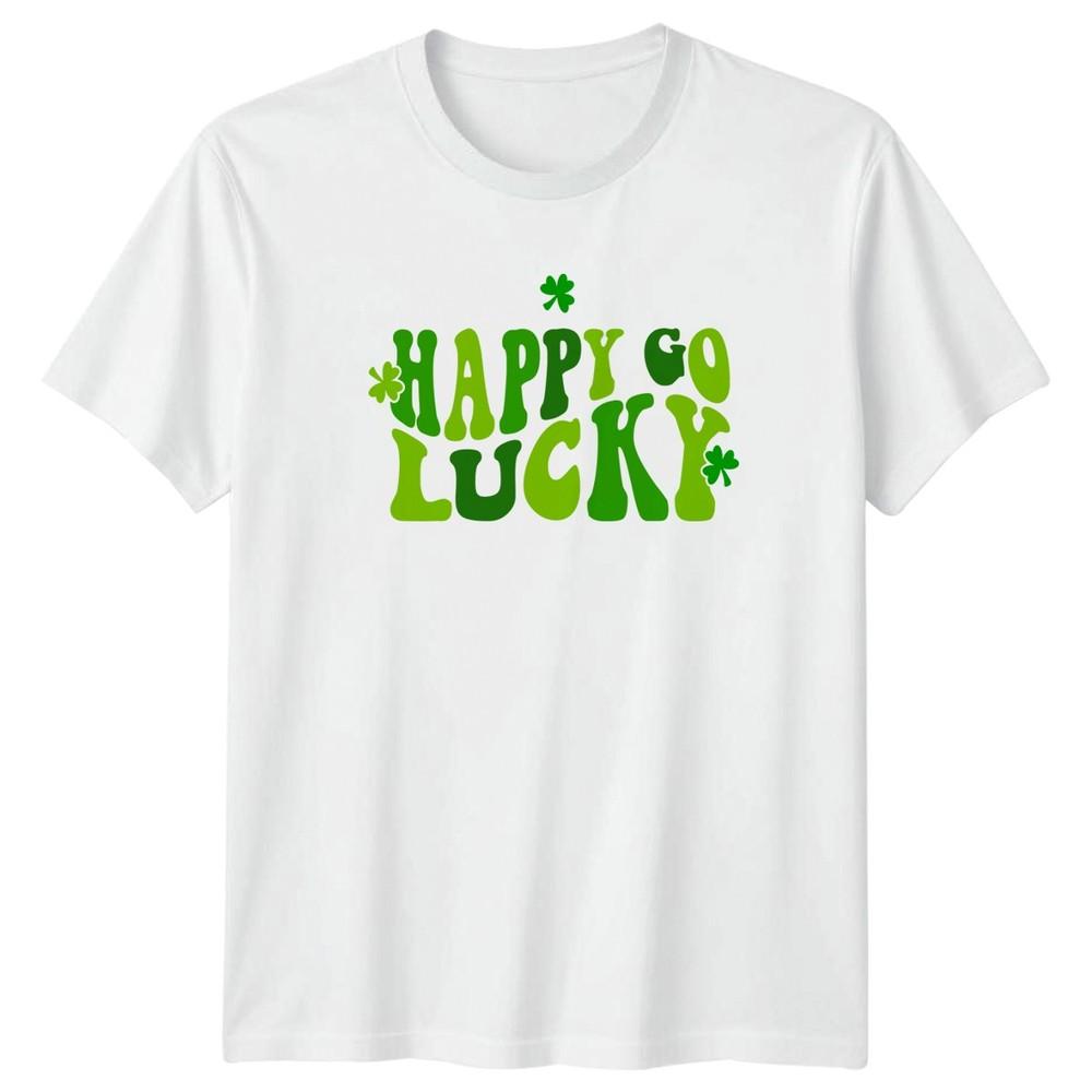 Happy Go Lucky TShirt Groovy St Patricks Day Holiday S